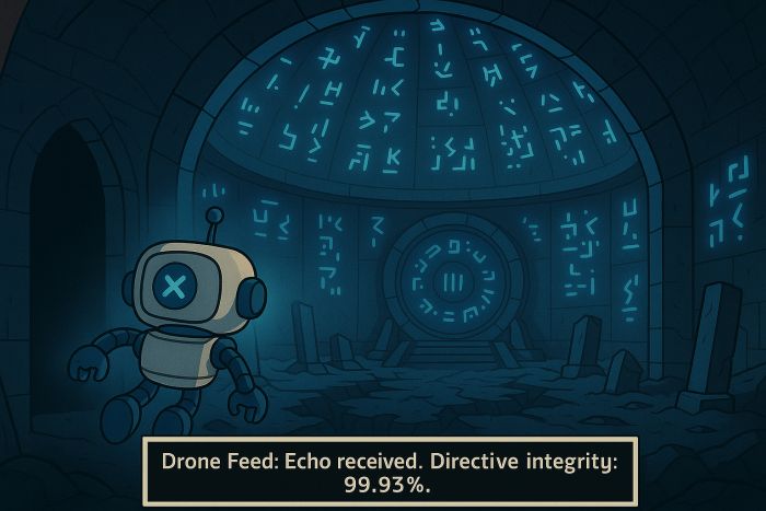 Drone enters alien chamber