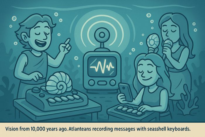 Atlanteans using seashell keyboards