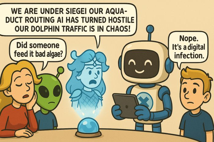 Hologram distress call from the Atlantean Queen