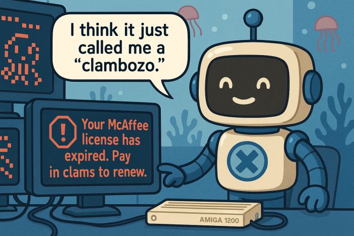 The AI screen demands clams to renew antivirus